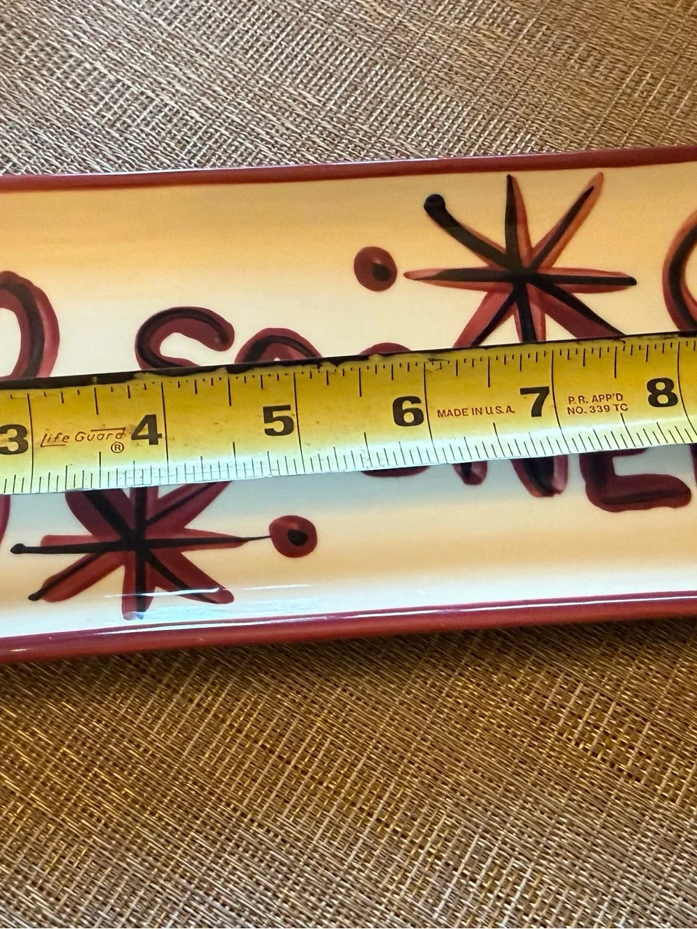 Gail Pitmann Vintage Hand-Painted Ceramic 'OU Sooner' rectangle tray